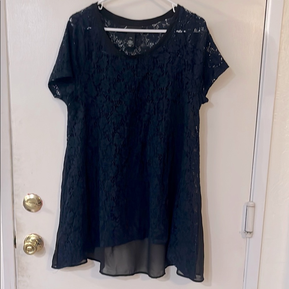 Lane Bryant Navy Lace Smock